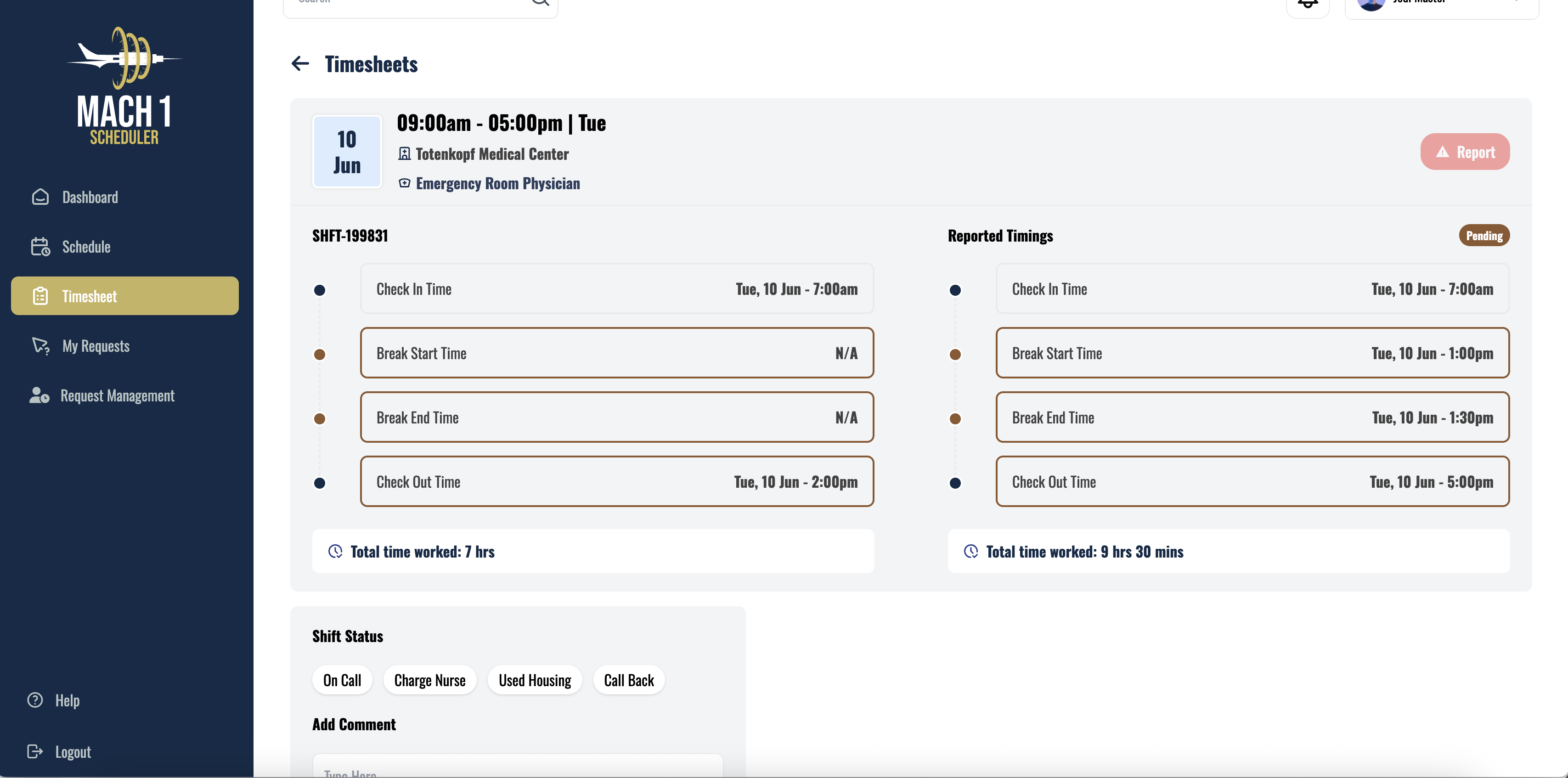 Built in Timesheet